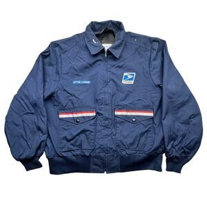 Vintage 80s 90s Elbeco Postal Jacket Mens 2XL Navy Blue Reflective No Liner